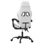 Silla gaming giratoria reposapiés cuero sintético blanco negro de , Sillones para videojuegos - Ref: Foro24-349613, Precio: 1...