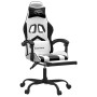 Silla gaming giratoria reposapiés cuero sintético blanco negro de , Sillones para videojuegos - Ref: Foro24-349613, Precio: 1...