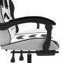 Silla gaming giratoria reposapiés cuero sintético blanco negro de , Sillones para videojuegos - Ref: Foro24-349613, Precio: 1...