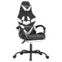 Silla gaming giratoria reposapiés cuero sintético negro blanco de , Sillones para videojuegos - Ref: Foro24-349560, Precio: 1...