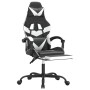 Silla gaming giratoria reposapiés cuero sintético negro blanco de , Sillones para videojuegos - Ref: Foro24-349560, Precio: 1...