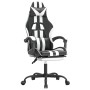 Silla gaming giratoria reposapiés cuero sintético negro blanco de , Sillones para videojuegos - Ref: Foro24-349536, Precio: 1...