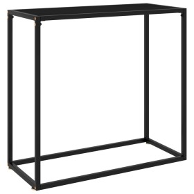 Konsolentisch aus schwarzem gehärtetem Glas 80x35x75 cm von vidaXL, Seitentische - Ref: Foro24-322808, Preis: 57,80 €, Rabatt: %