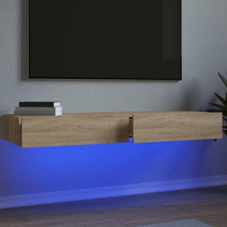 Muebles de TV con luces LED 2 uds roble Sonoma 60x35x15,5 cm de , Muebles TV - Ref: Foro24-842891, Precio: 62,02 €, Descuento: %