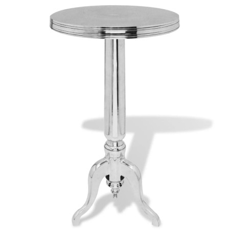 Mesa auxiliar redonda de aluminio color plateada by , Side tables - Ref: Foro24-243513, Price: 121,98 €, Discount: %