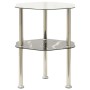 Side table 2 levels transparent and black glass 38x38x50 cm by vidaXL, Side tables - Ref: Foro24-322792, Price: 33,67 €, Disc...