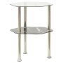 Side table 2 levels transparent and black glass 38x38x50 cm by vidaXL, Side tables - Ref: Foro24-322792, Price: 33,67 €, Disc...