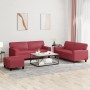 Juego de sofás 3 piezas cuero sintético rojo tinto von , Sofas - Ref: Foro24-3201922, Preis: 587,27 €, Rabatt: %