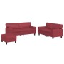 Juego de sofás 3 piezas cuero sintético rojo tinto von , Sofas - Ref: Foro24-3201922, Preis: 587,27 €, Rabatt: %