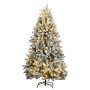 Árbol de Navidad artificial con bisagras 300 LED y bolas 240 cm de , Arboles de navidad - Ref: Foro24-3210158, Precio: 224,27...