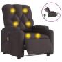 Sillón reclinable de masaje eléctrico tela marrón oscuro by , Armchairs - Ref: Foro24-3204703, Price: 273,97 €, Discount: %