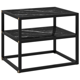 Console table black tempered glass 50x40x40 cm by vidaXL, Side tables - Ref: Foro24-322854, Price: 43,99 €, Discount: %