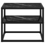 Console table black tempered glass 50x40x40 cm by vidaXL, Side tables - Ref: Foro24-322854, Price: 43,89 €, Discount: %