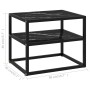 Console table black tempered glass 50x40x40 cm by vidaXL, Side tables - Ref: Foro24-322854, Price: 43,89 €, Discount: %