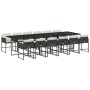 Set comedor de jardín con cojines 13 pzas ratán sintético negro by , Garden sets - Ref: Foro24-3211302, Price: 881,92 €, Disc...