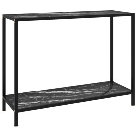 Console table black tempered glass 100x35x75 cm by vidaXL, Side tables - Ref: Foro24-322838, Price: 74,04 €, Discount: %