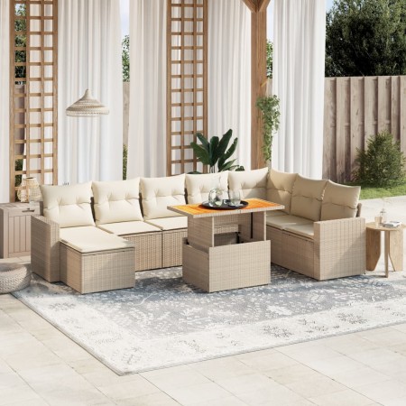 Set de sofás de jardín 9 pzas con cojines ratán sintético beige | Foro24|Onlineshop| Casa, Jardín y Más Foro24.es