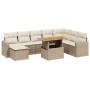 Set de sofás de jardín 9 pzas con cojines ratán sintético beige von , Gartensets - Ref: Foro24-3271450, Preis: 750,08 €, Raba...