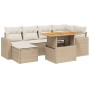 Set sofás de jardín 7 piezas y cojines ratán sintético beige by , Garden sets - Ref: Foro24-3275592, Price: 634,61 €, Discoun...