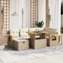 Set sofás de jardín 7 piezas y cojines ratán sintético beige by , Garden sets - Ref: Foro24-3276145, Price: 698,91 €, Discoun...