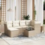 Set sofás de jardín 7 piezas y cojines ratán sintético beige de , Conjuntos de jardín - Ref: Foro24-3263184, Precio: 578,44 €...