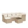 Set sofás de jardín 7 piezas y cojines ratán sintético beige de , Conjuntos de jardín - Ref: Foro24-3263184, Precio: 578,44 €...