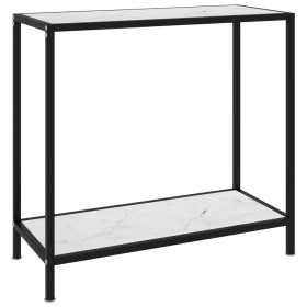 White tempered glass console table 80x35x75 cm by vidaXL, Side tables - Ref: Foro24-322833, Price: 55,67 €, Discount: %