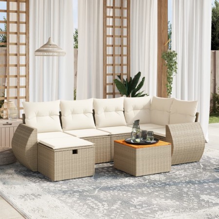 Set sofás de jardín 7 piezas y cojines ratán sintético beige von , Gartensets - Ref: Foro24-3265062, Preis: 650,94 €, Rabatt: %