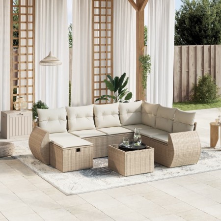 Juego de sofás de jardín con cojines beige 8 pzas ratán PE von , Gartensets - Ref: Foro24-3264154, Preis: 670,64 €, Rabatt: %