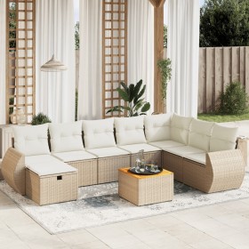 Set de sofás de jardín 9 pzas con cojines ratán sintético beige de , Conjuntos de jardín - Ref: Foro24-3265097, Precio: 783,4...