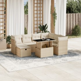 Set de sofás de jardín y cojines 8 piezas ratán sintético beige von , Gartensets - Ref: Foro24-3274678, Preis: 653,65 €, Raba...