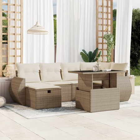 Set sofás de jardín 7 piezas y cojines ratán sintético beige | Foro24|Onlineshop| Casa, Jardín y Más Foro24.es