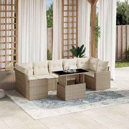 Set de sofás de jardín y cojines 8 piezas ratán sintético beige de , Conjuntos de jardín - Ref: Foro24-3267148, Precio: 725,8...