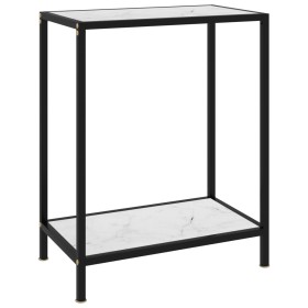 Tempered glass white console table 60x35x75 cm by vidaXL, Side tables - Ref: Foro24-322829, Price: 55,96 €, Discount: %