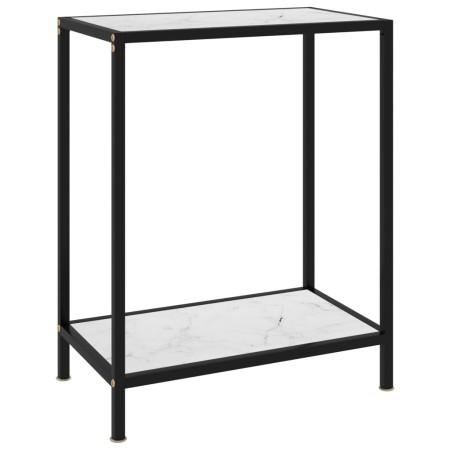 Tempered glass white console table 60x35x75 cm by vidaXL, Side tables - Ref: Foro24-322829, Price: 53,88 €, Discount: %