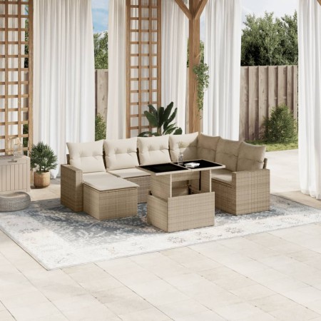 Set de sofás de jardín y cojines 8 piezas ratán sintético beige de , Conjuntos de jardín - Ref: Foro24-3267438, Precio: 637,8...