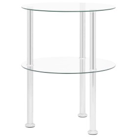 Side table with 2 levels, made of transparent tempered glass, 38 cm. by vidaXL, Side tables - Ref: Foro24-322787, Price: 31,1...