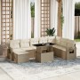 Set de sofás de jardín 9 pzas con cojines ratán sintético beige by , Garden sets - Ref: Foro24-3268098, Price: 767,45 €, Disc...