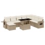 Set de sofás de jardín 9 pzas con cojines ratán sintético beige by , Garden sets - Ref: Foro24-3268098, Price: 767,45 €, Disc...