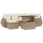 Set sofás de jardín 7 piezas y cojines ratán sintético beige de , Conjuntos de jardín - Ref: Foro24-3268678, Precio: 680,54 €...