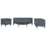 Set sofás Chesterfield con cojines 3 pzs terciopelo gris oscuro by , Sofas - Ref: Foro24-3209282, Price: 754,65 €, Discount: %