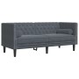 Set sofás Chesterfield con cojines 3 pzs terciopelo gris oscuro by , Sofas - Ref: Foro24-3209282, Price: 754,65 €, Discount: %