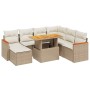 Juego de sofás de jardín con cojines beige 8 pzas ratán PE by , Garden sets - Ref: Foro24-3276054, Price: 650,82 €, Discount: %