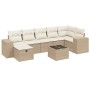 Juego de sofás de jardín con cojines beige 8 pzas ratán PE by , Garden sets - Ref: Foro24-3264464, Price: 624,01 €, Discount: %