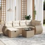 Set sofás de jardín 7 piezas y cojines ratán sintético beige | Foro24|Onlineshop| Casa, Jardín y Más Foro24.es