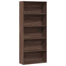 Estantería madera ingeniería roble marrón 80x30x189 cm de , Librerías y estanterías - Ref: Foro24-3314675, Precio: 103,84 €, ...