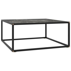 Mesa de centro negra con vidrio de mármol negro 80x80x35 cm de vidaXL, Mesas de centro - Ref: Foro24-322878, Precio: 81,99 €,...