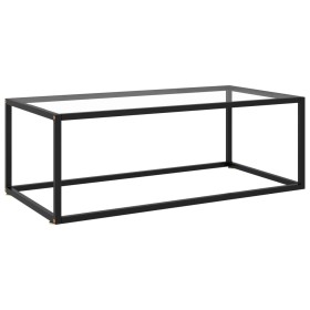 Black coffee table with tempered glass 100x50x35 cm by vidaXL, Coffee table - Ref: Foro24-322879, Price: 68,69 €, Discount: %