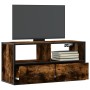 Mueble TV metal y madera contrachapada roble humo 80x31x39,5 cm | Foro24|Onlineshop| Casa, Jardín y Más Foro24.es