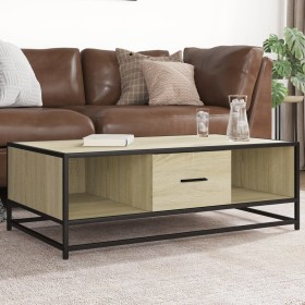 Mesa de centro madera ingeniería metal roble Sonoma 100x57x35cm de , Mesas de centro - Ref: Foro24-848760, Precio: 105,88 €, ...